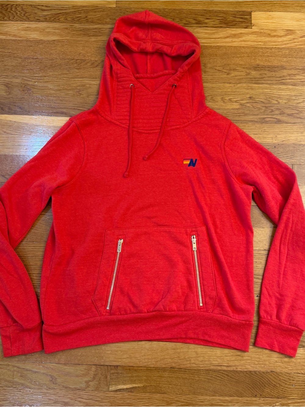 Aviator Nation Ninja Pullover Hoodie in Red - Size Large Light Cozy Sweatshirt - Picture 7 of 7